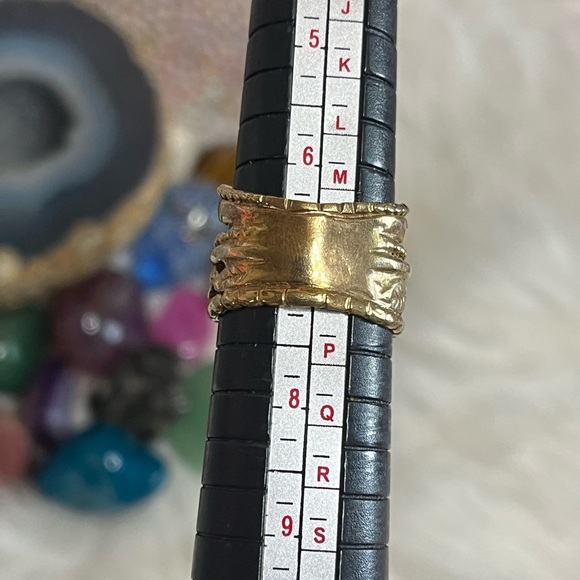 Israel 925 Gold Over Sterling CZ Ring - Picture 10 of 14